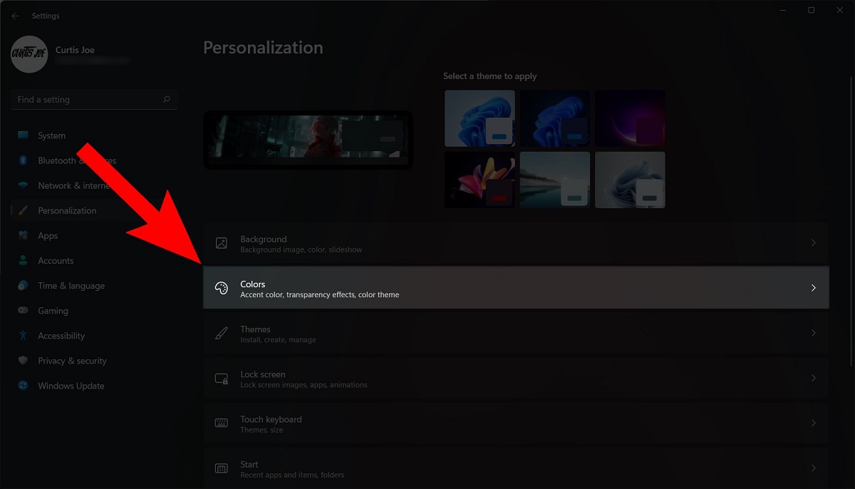 within personalization click colors