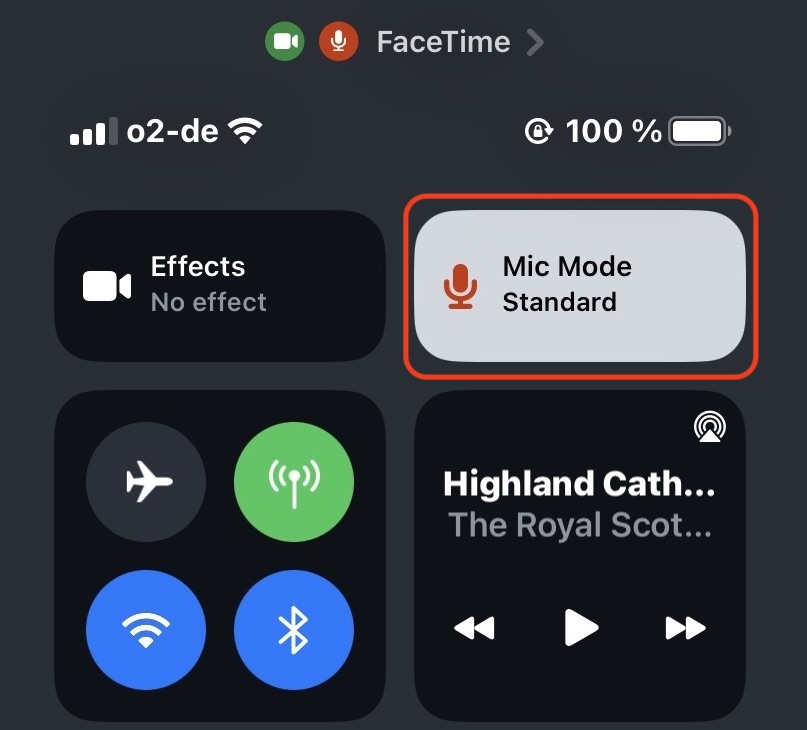ios control center microphone icon