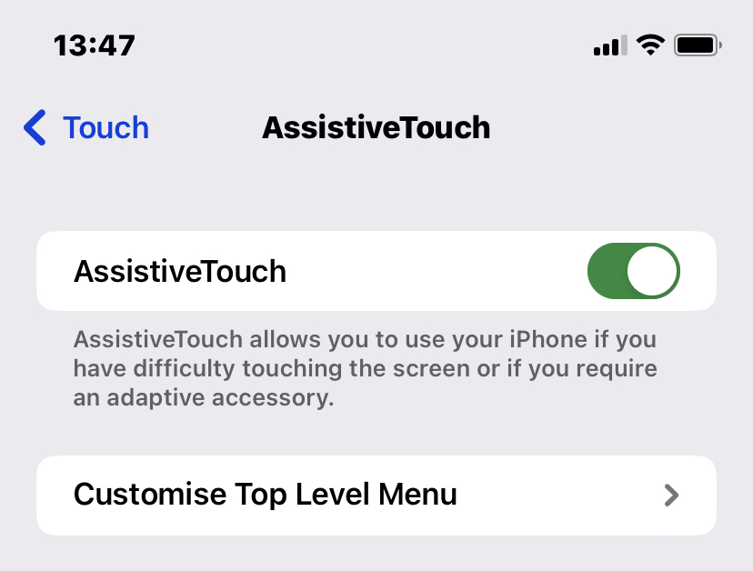 ios enable assistive touch