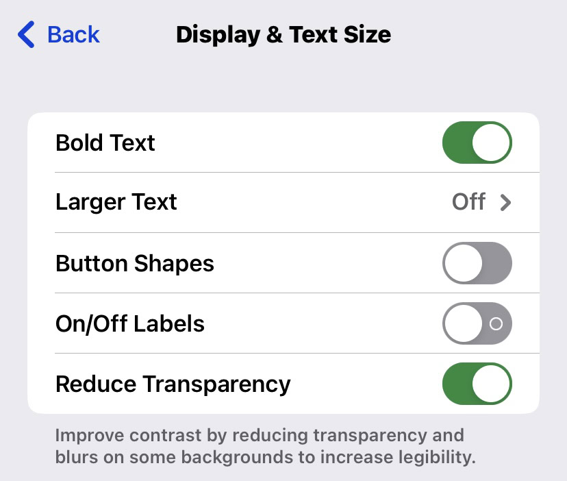 ios reduce transparency