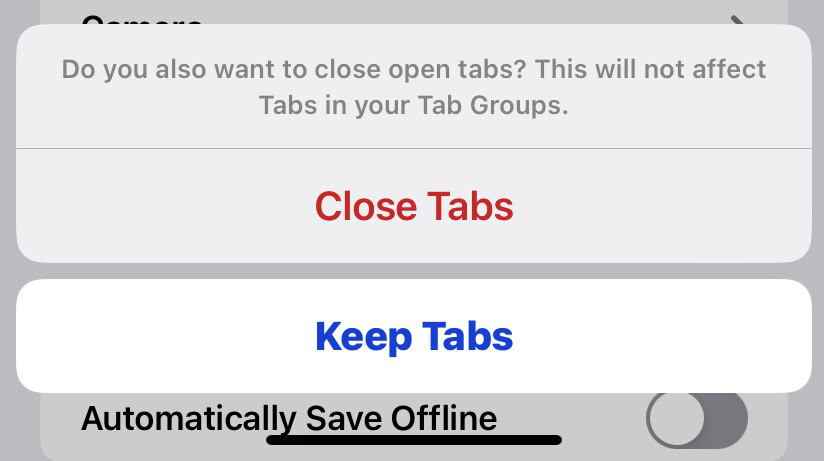 ios safari close tabs confirm