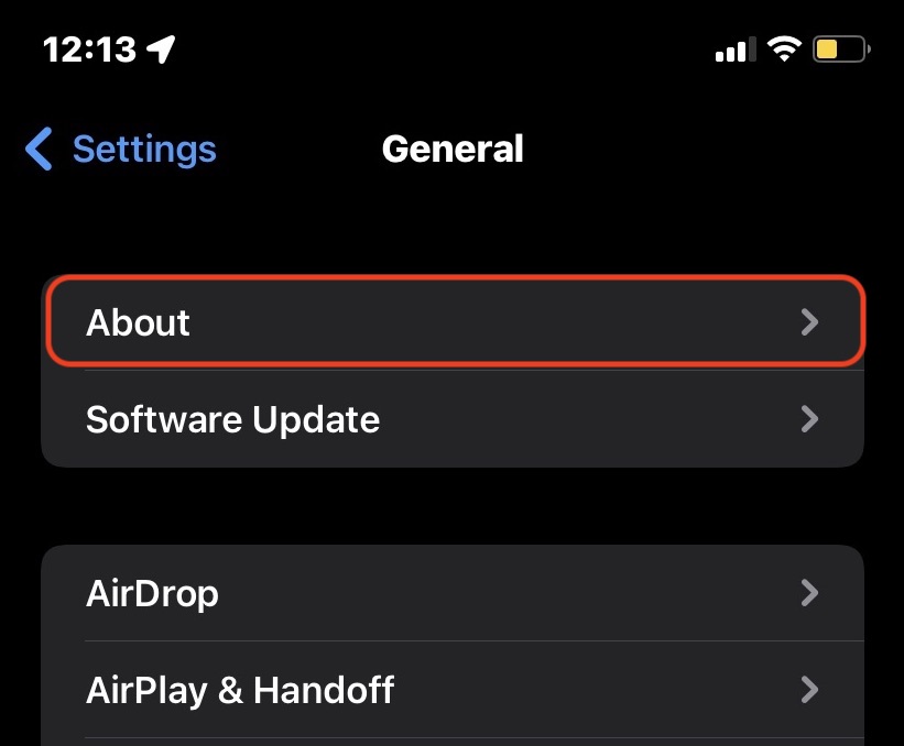 ios settings about