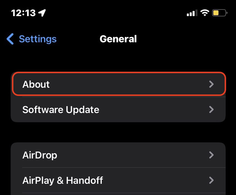 ios settings about