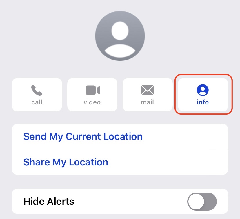 ios spam texts info button
