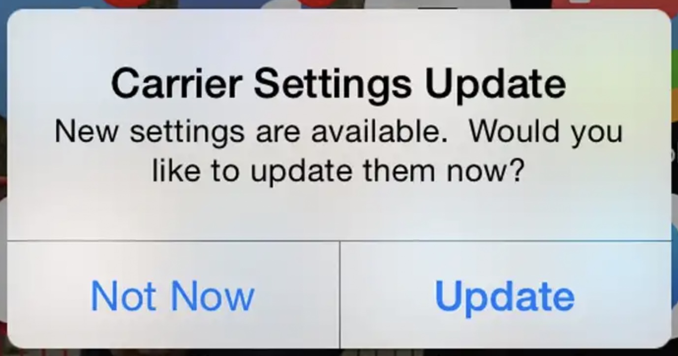 iphone carrier settings