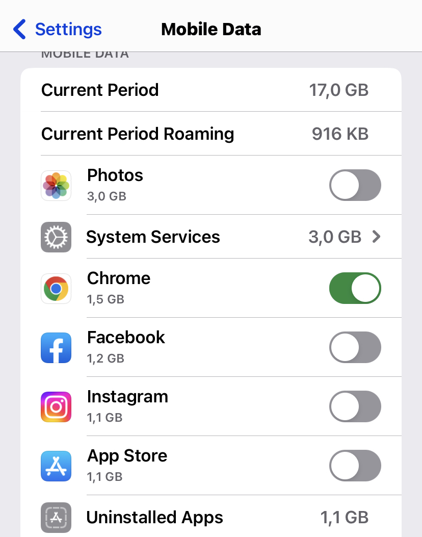 iphone mobile data download apps