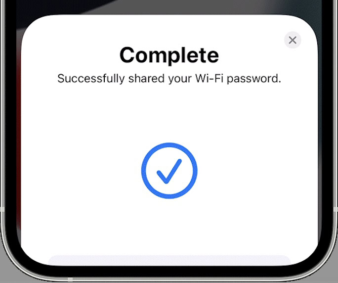 iphone share password success