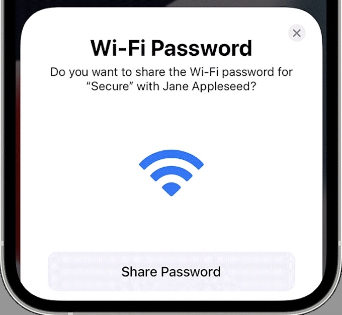 iphone share password