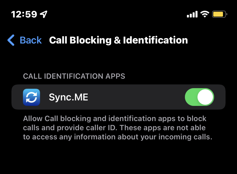 iphone sync.me spam