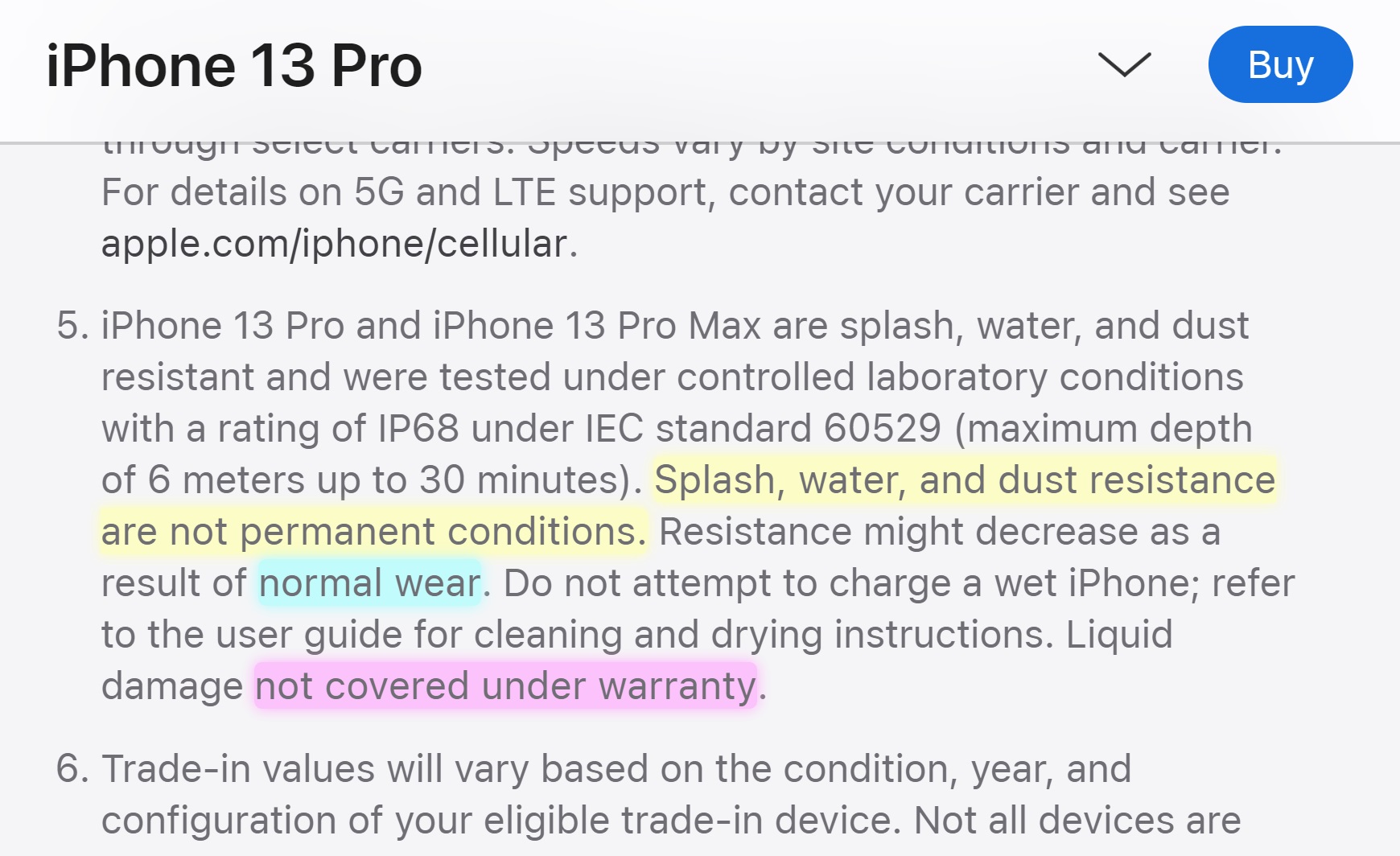 iPhone 2 water resistance claim