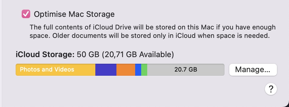 optimize mac storage icloud