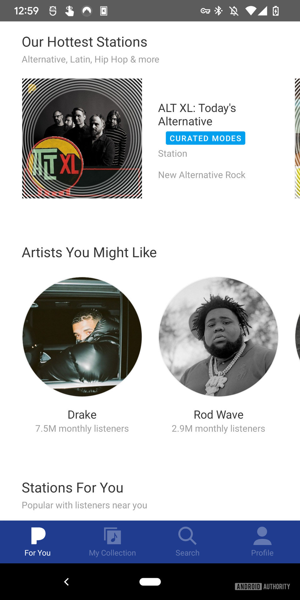 Screenshot of the Pandora app showing the Artists You Might Like section.