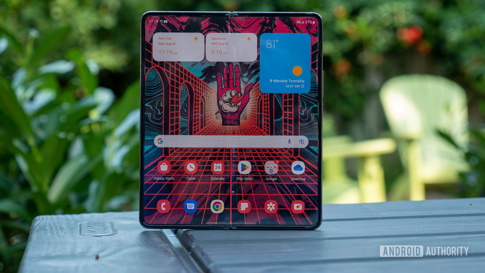 samsung galaxy z fold 4 main display standing