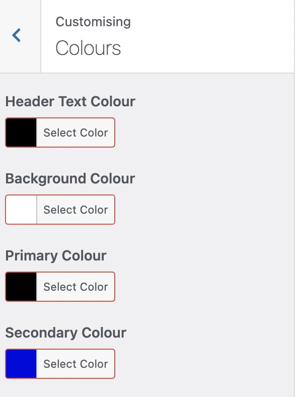 Change WordPress color options