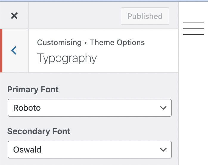 wordpress change fonts