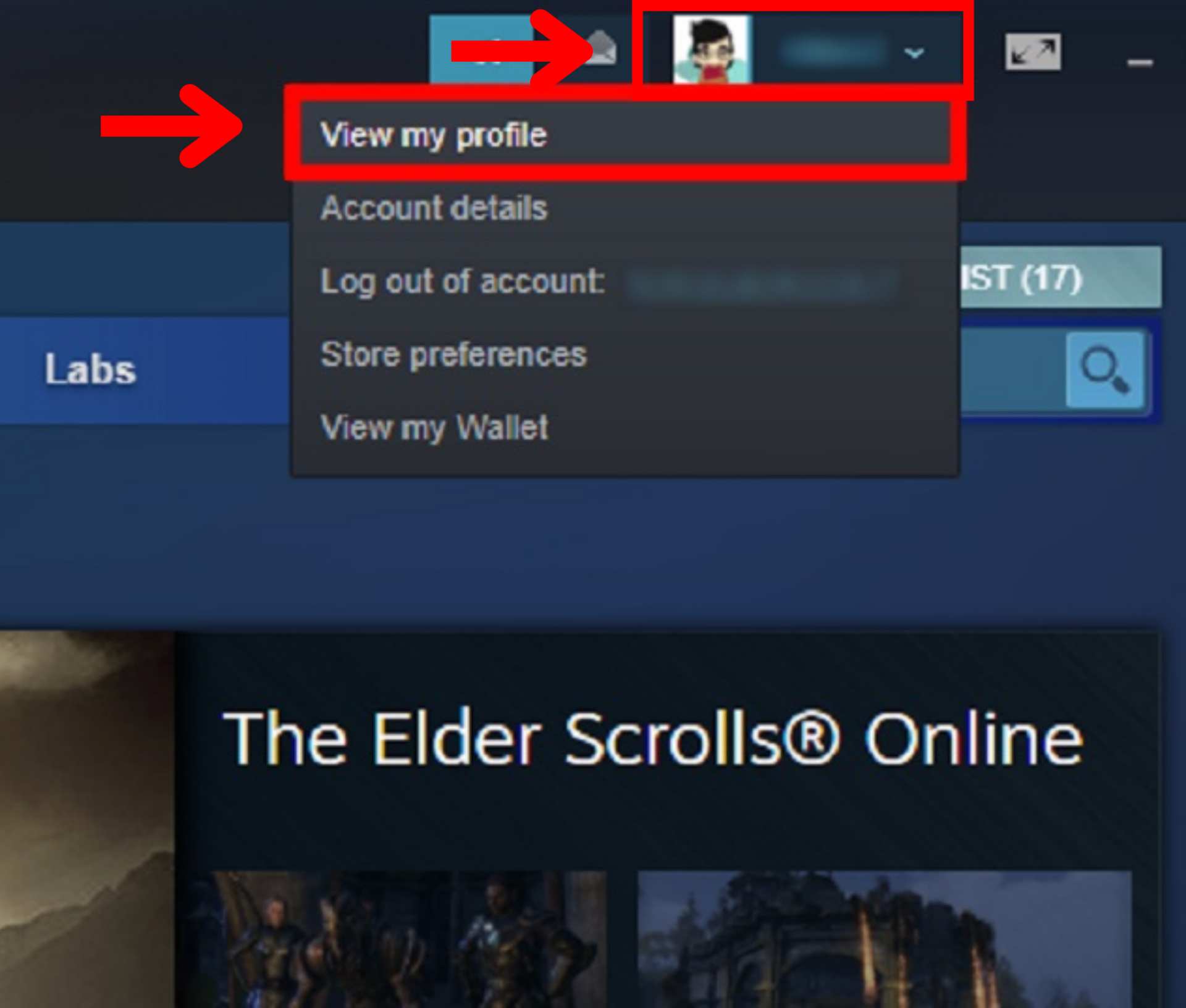 On your Steam page