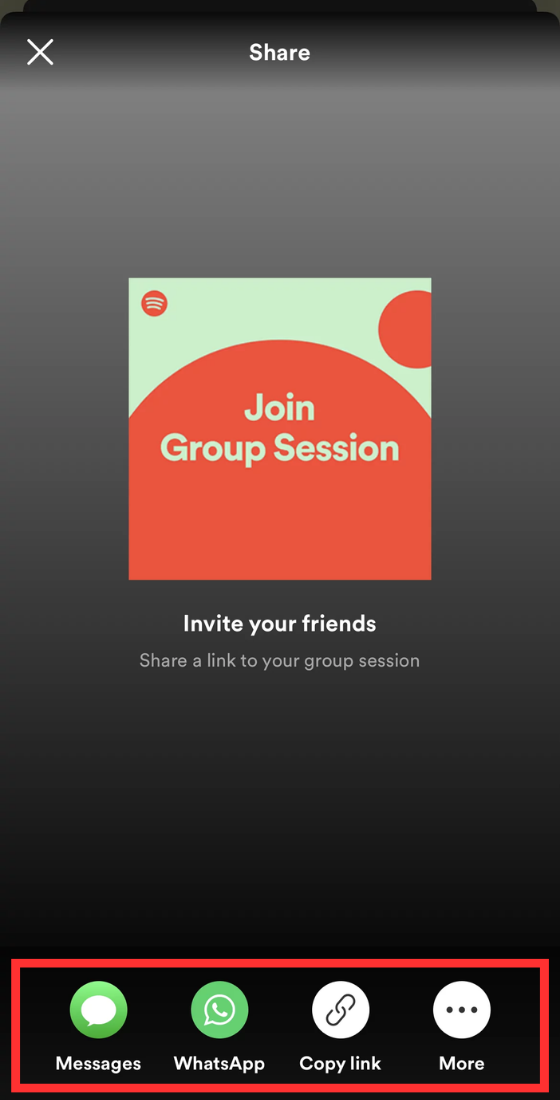 Spotify group session invites