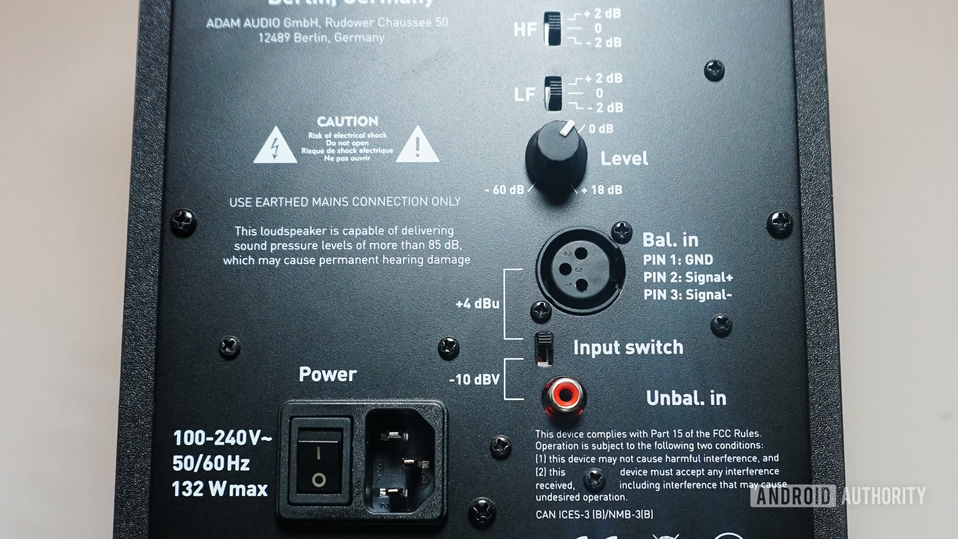 Adam Audio T5V ports and connections