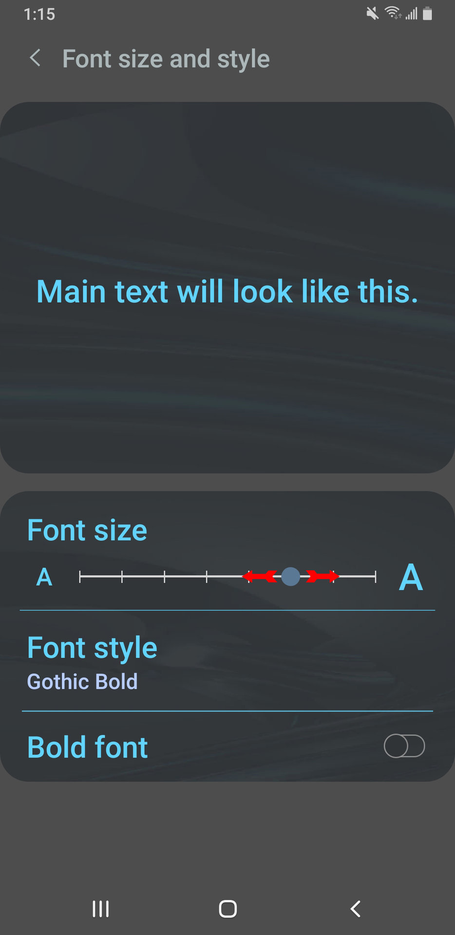 Android Font Size Slider
