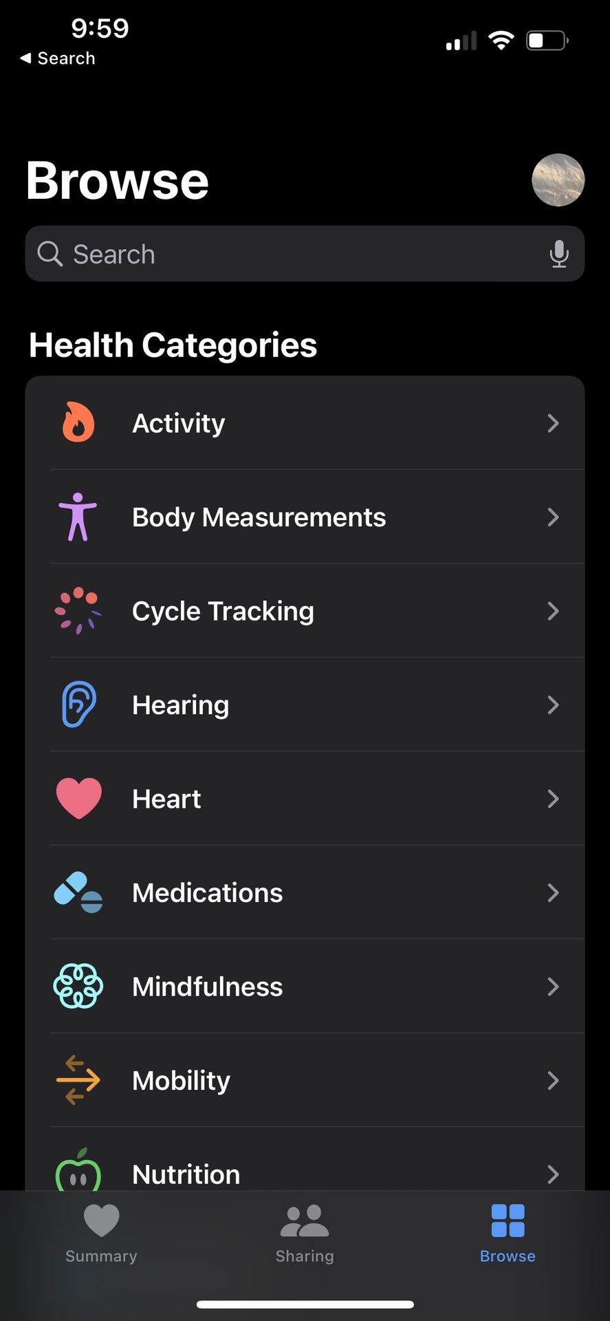 Apple Health Browse Cycle Tracking