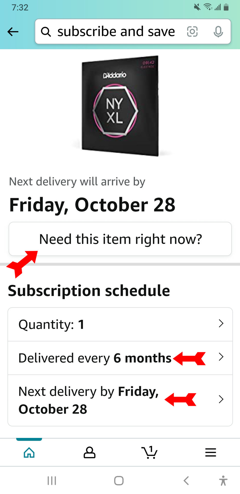 Cancel Subscribe and Save Change Delivery