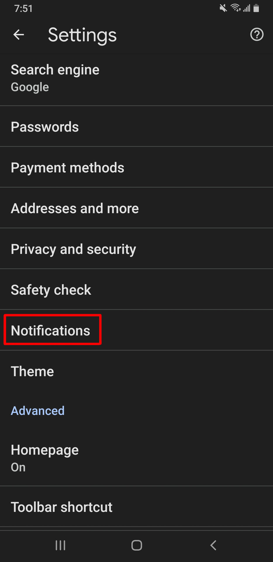Chrome turn Off Notifications Android Notifications Button