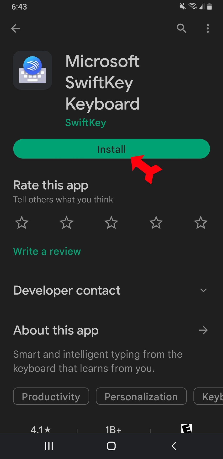 Download Swiftkey Install Button