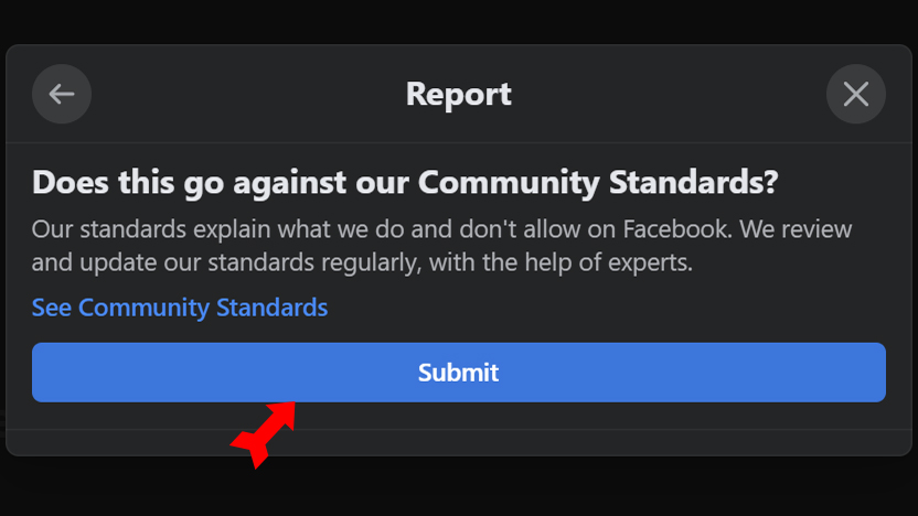 Facebook Cloned Submit Report