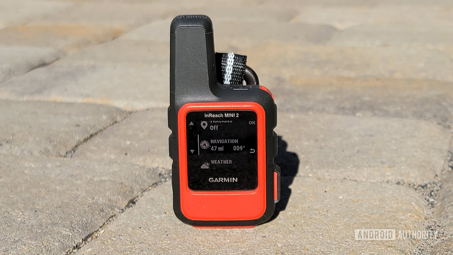 Garmin InReach Mini 2 with navigation controls on display