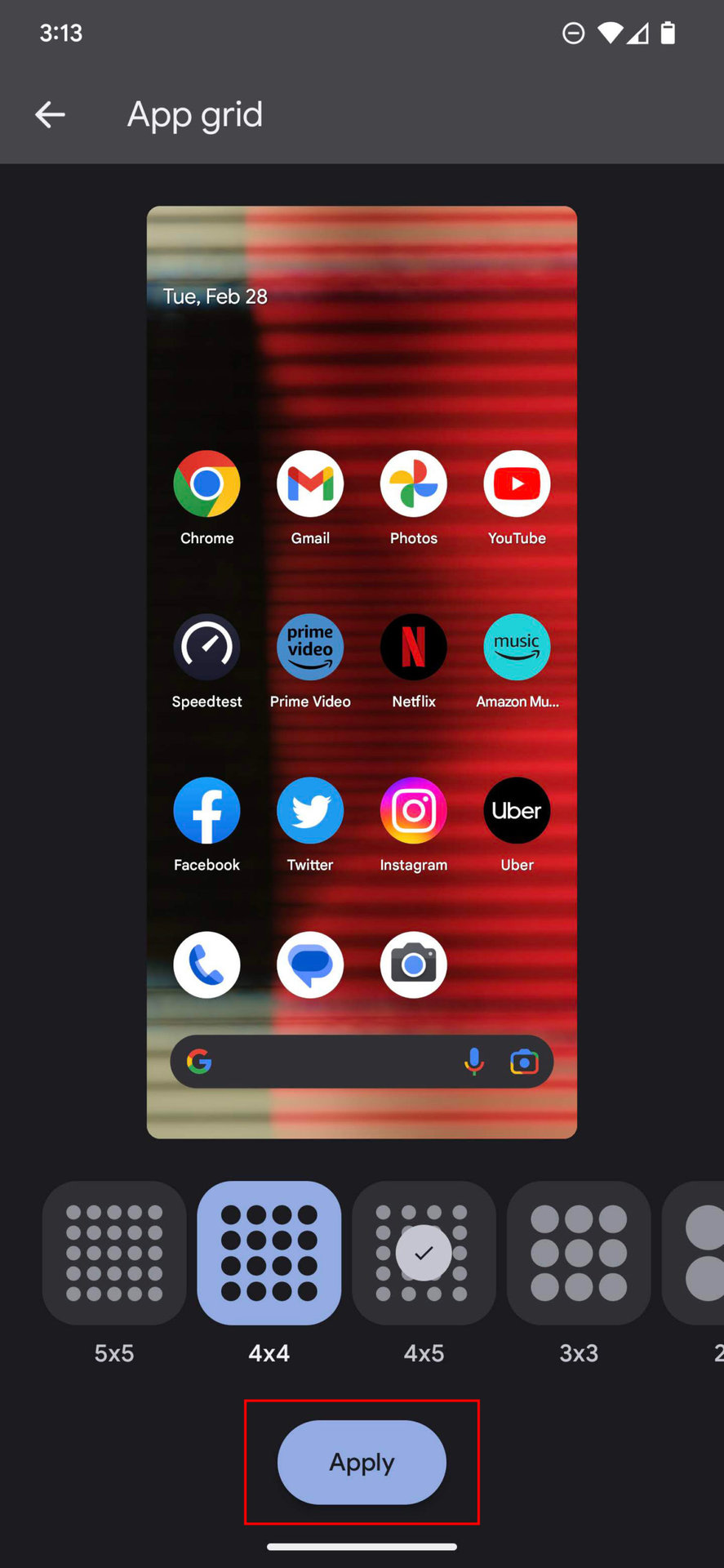 How to change icon size on Android 13 3