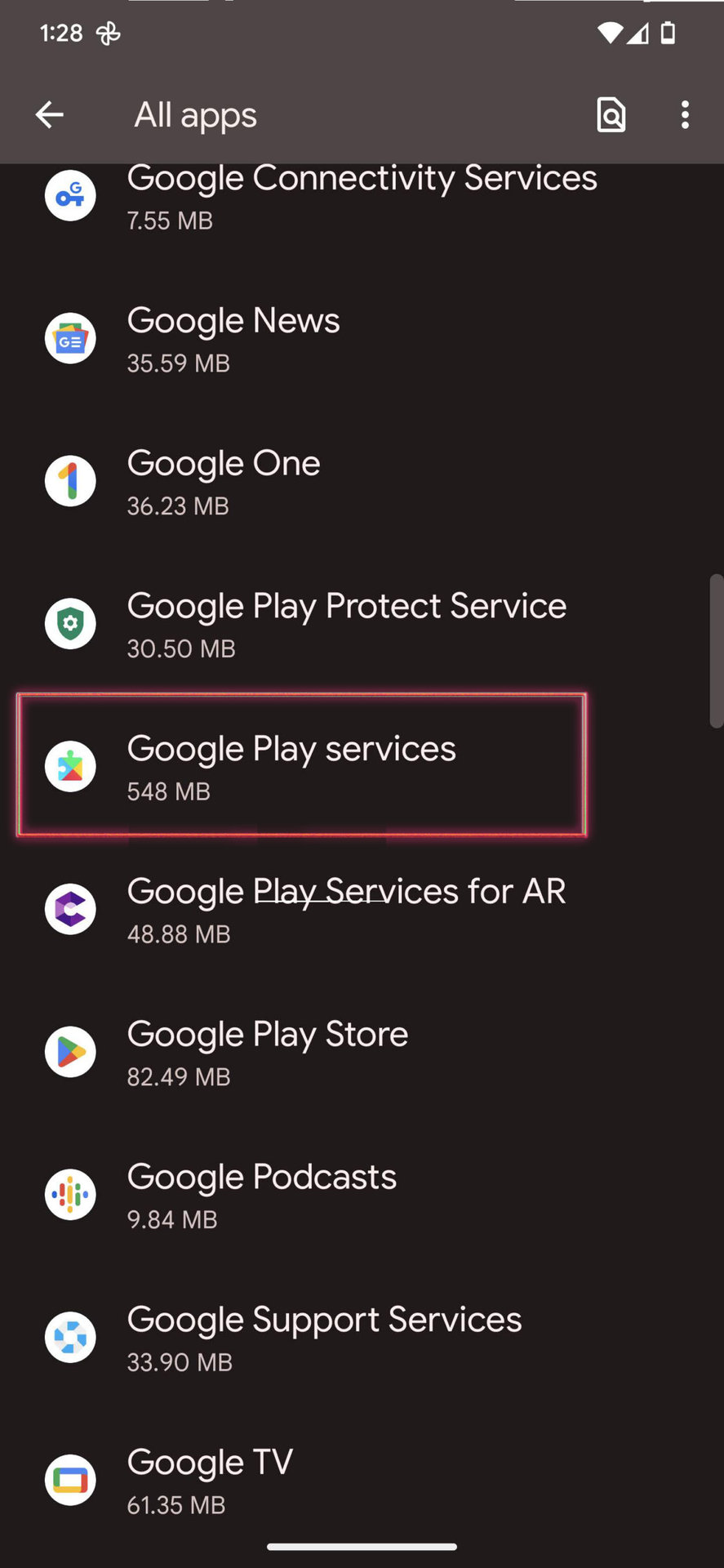 How to clear cache on Google Play Services 3