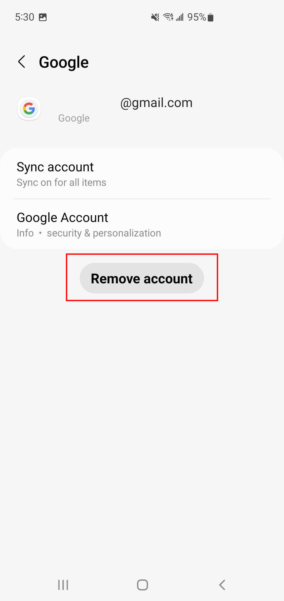 How to remove Google account from Samsung Galaxy S10 Plus 4