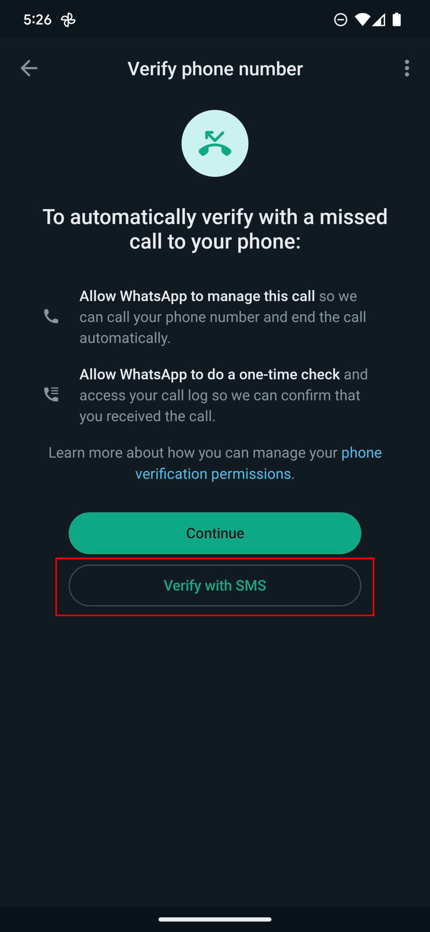 How to use WhatsApp without a SIM using a landline 5