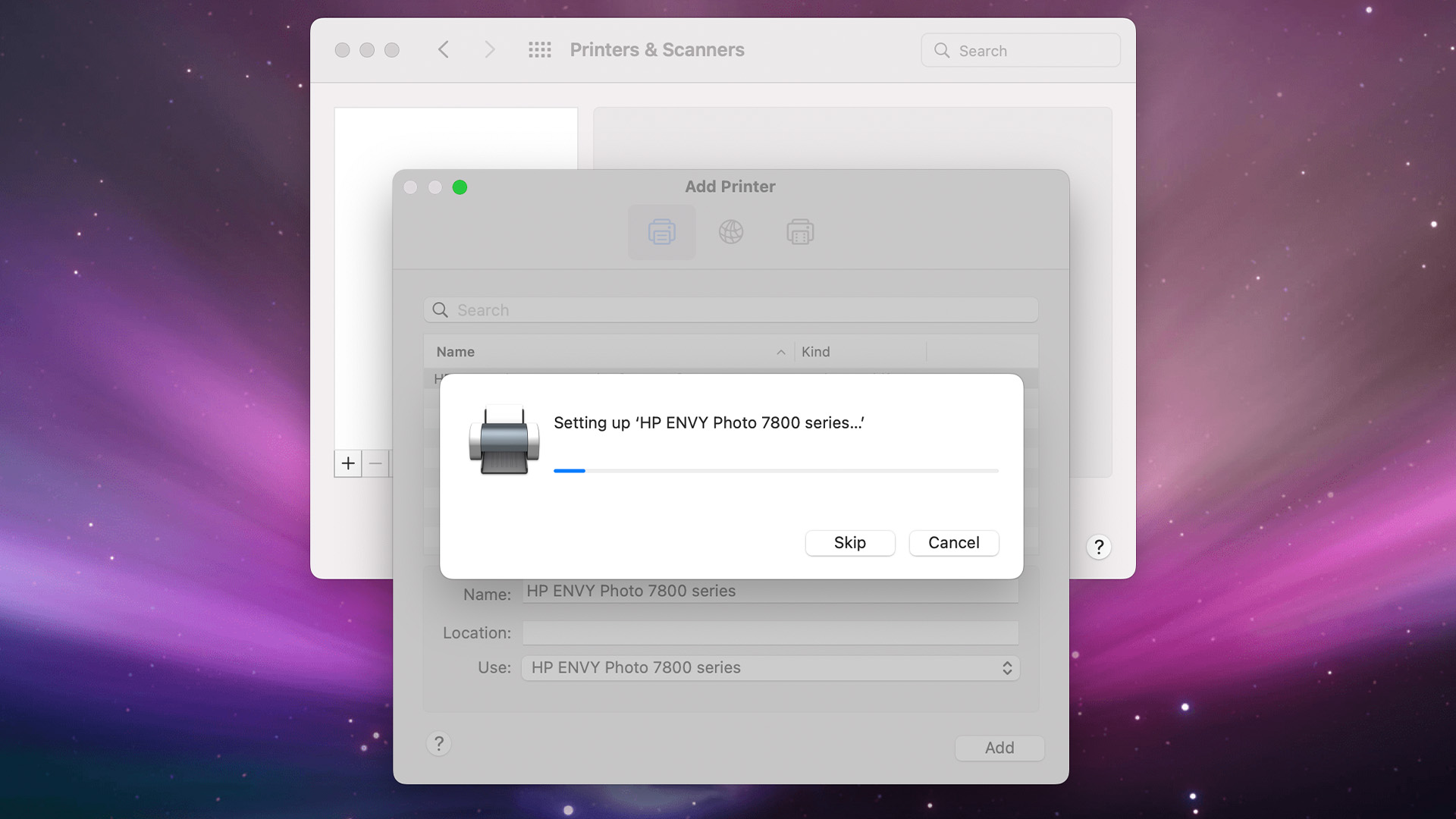 Mac Add a Printer ethernet