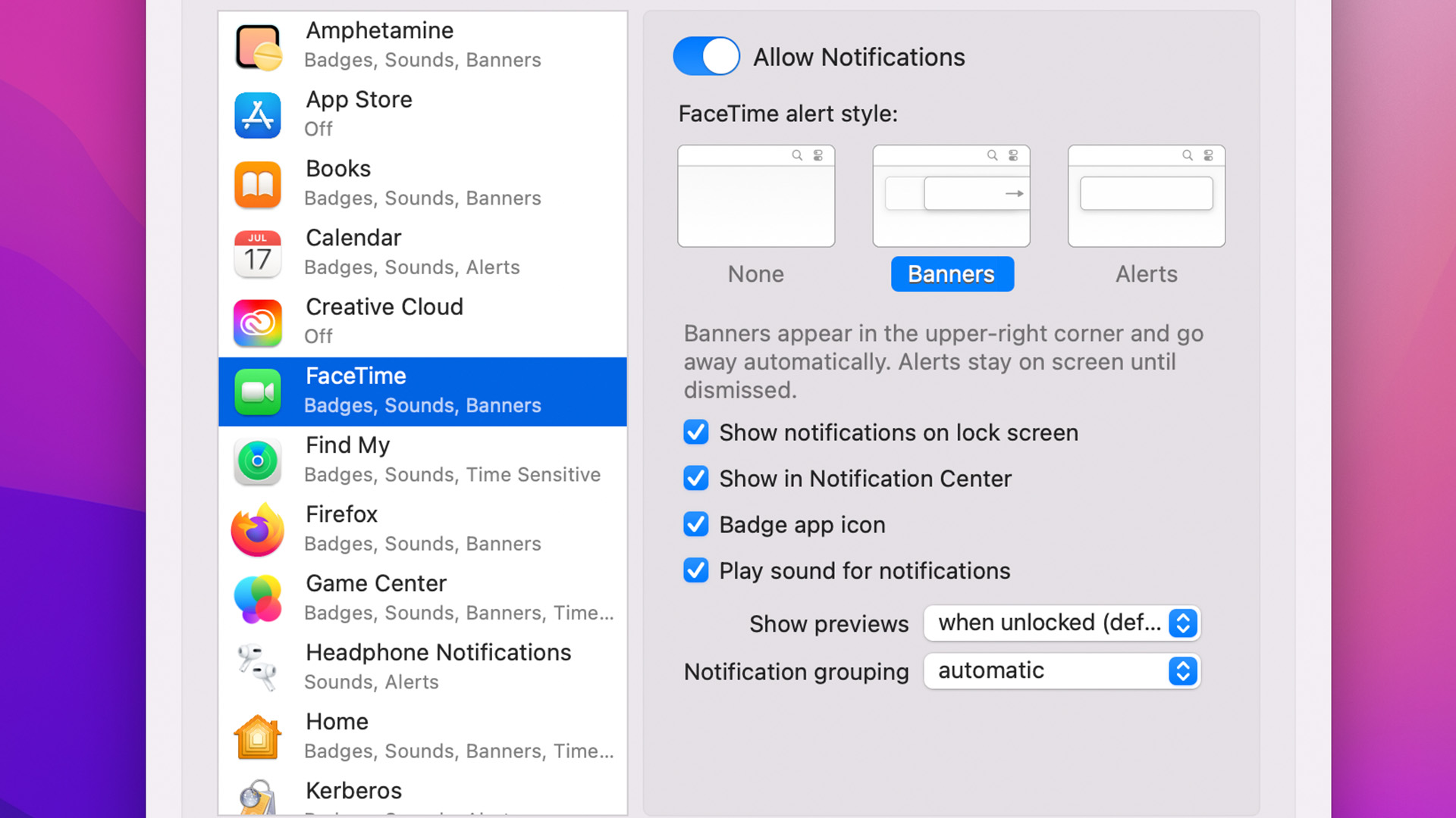 Manage notifications macOS