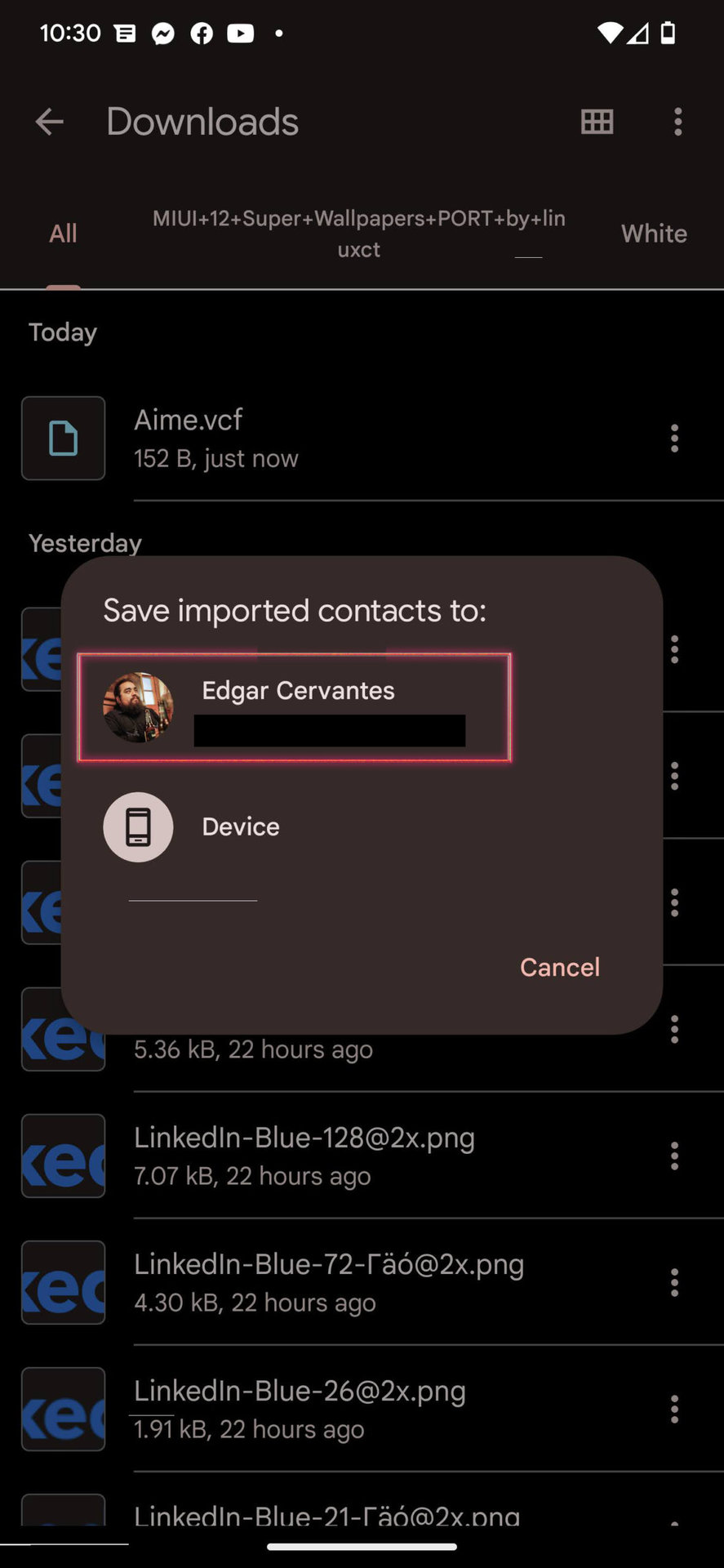 Manually transfer individual contacts from iPhone to Android 5