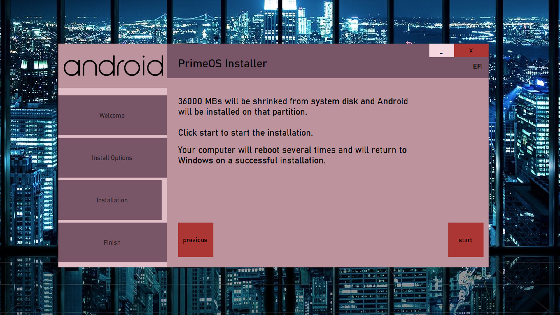 PrimeOS installer screenshot 2022