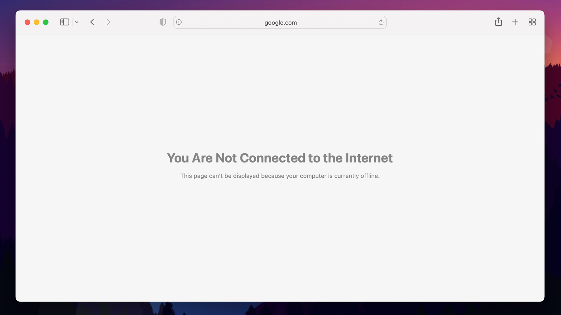 Safari Not Connected to the Internet