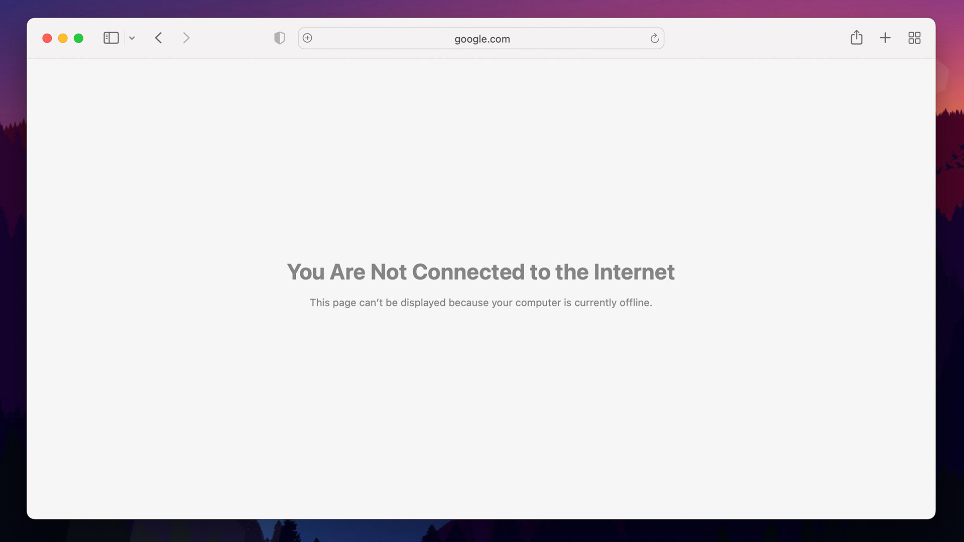 Safari not connected to the internet