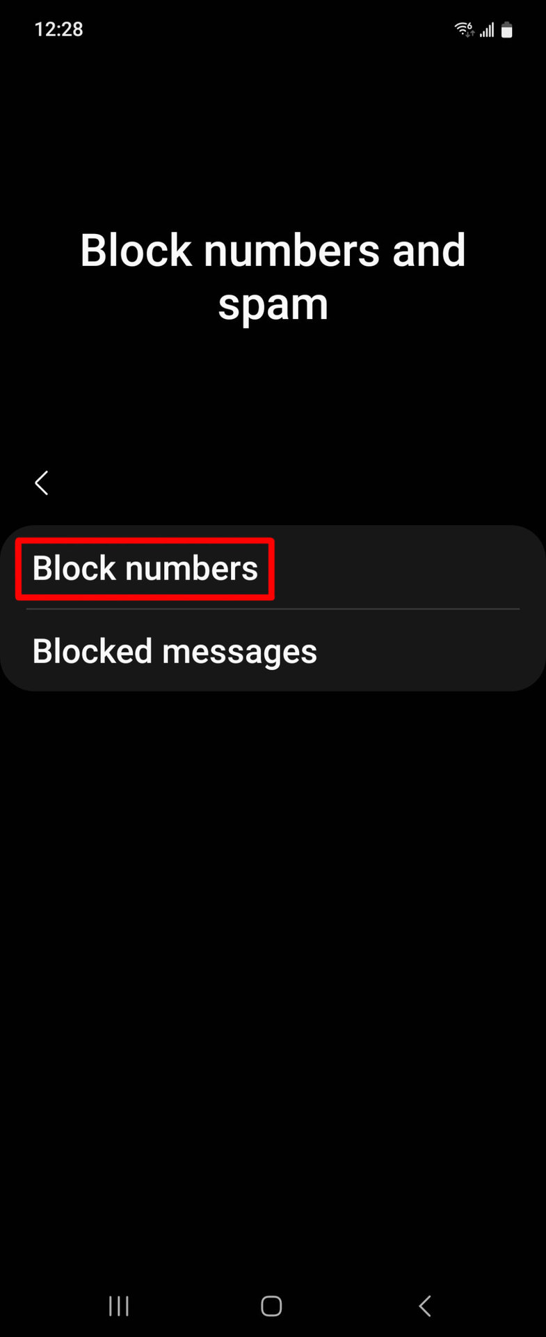 See Blocked Numbers Messages Numbers Or Messages