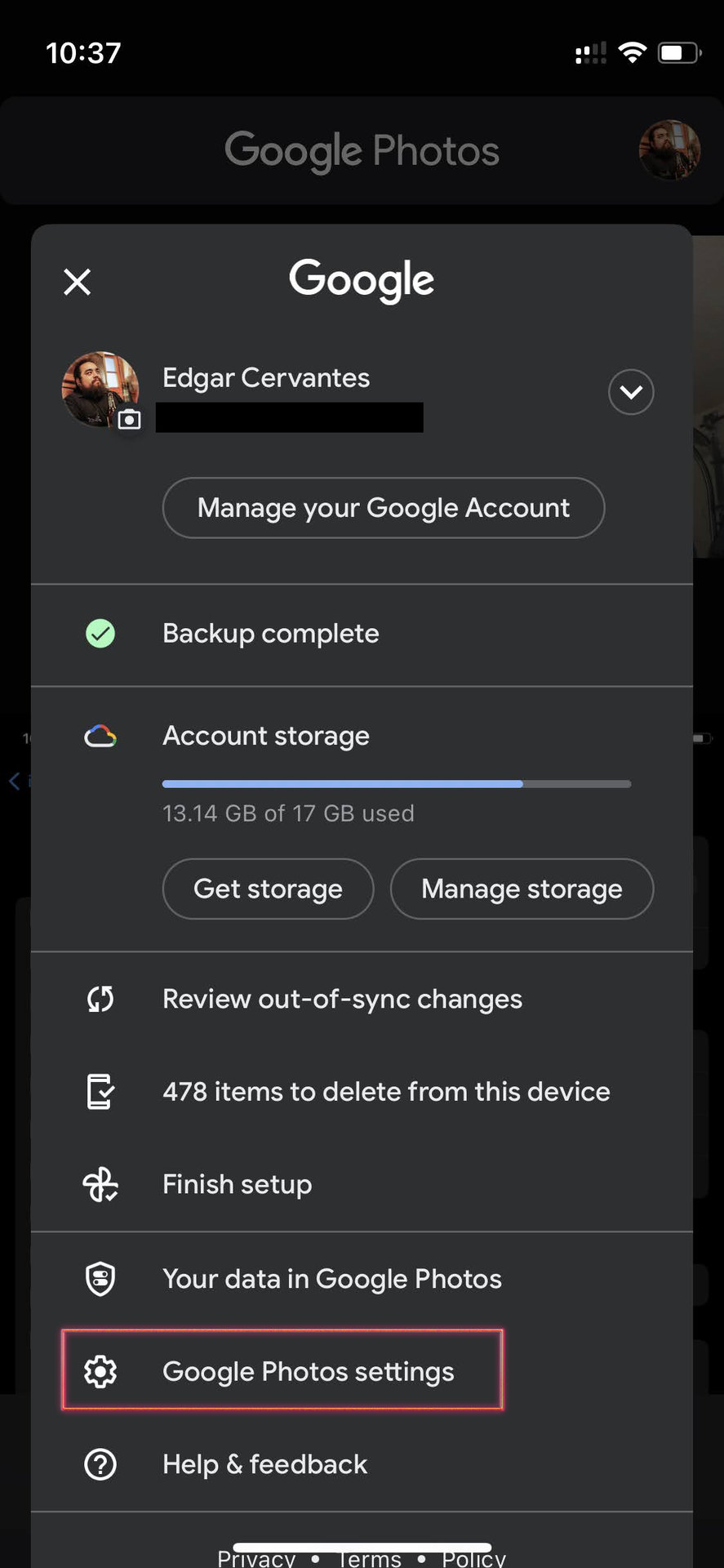 Sync to Google Photos on iPhone 1