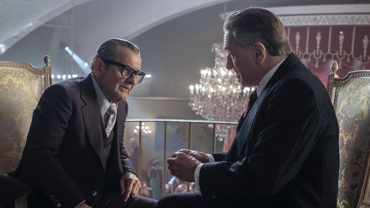 Joe Pesci and Robert De Niro in The Irishman - best gangster movies on netflix