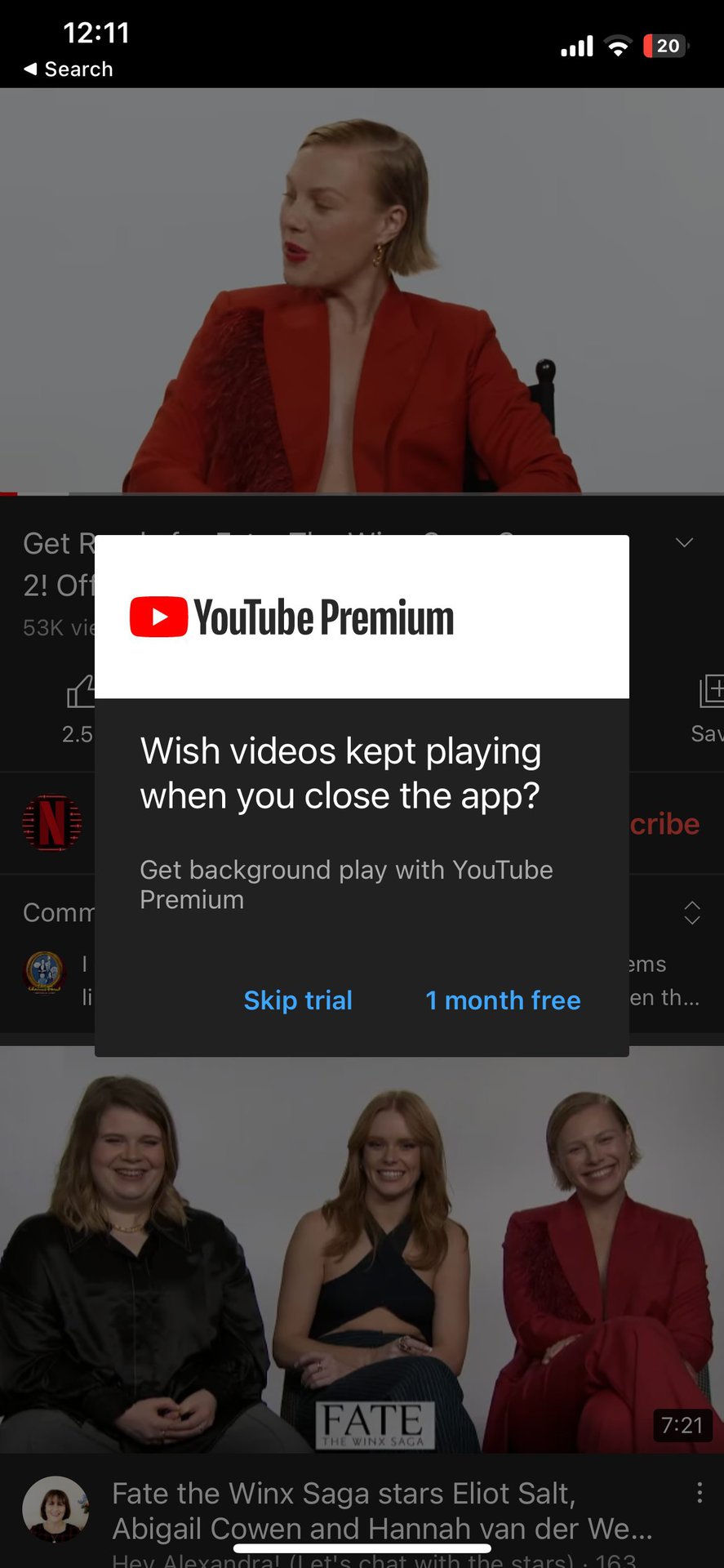YouTube Premium Pop Up 2