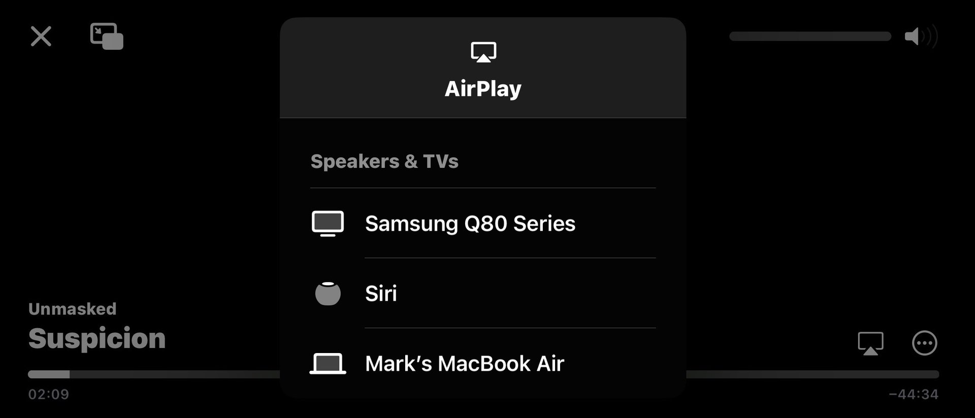 airplay devices list iphone apple TV