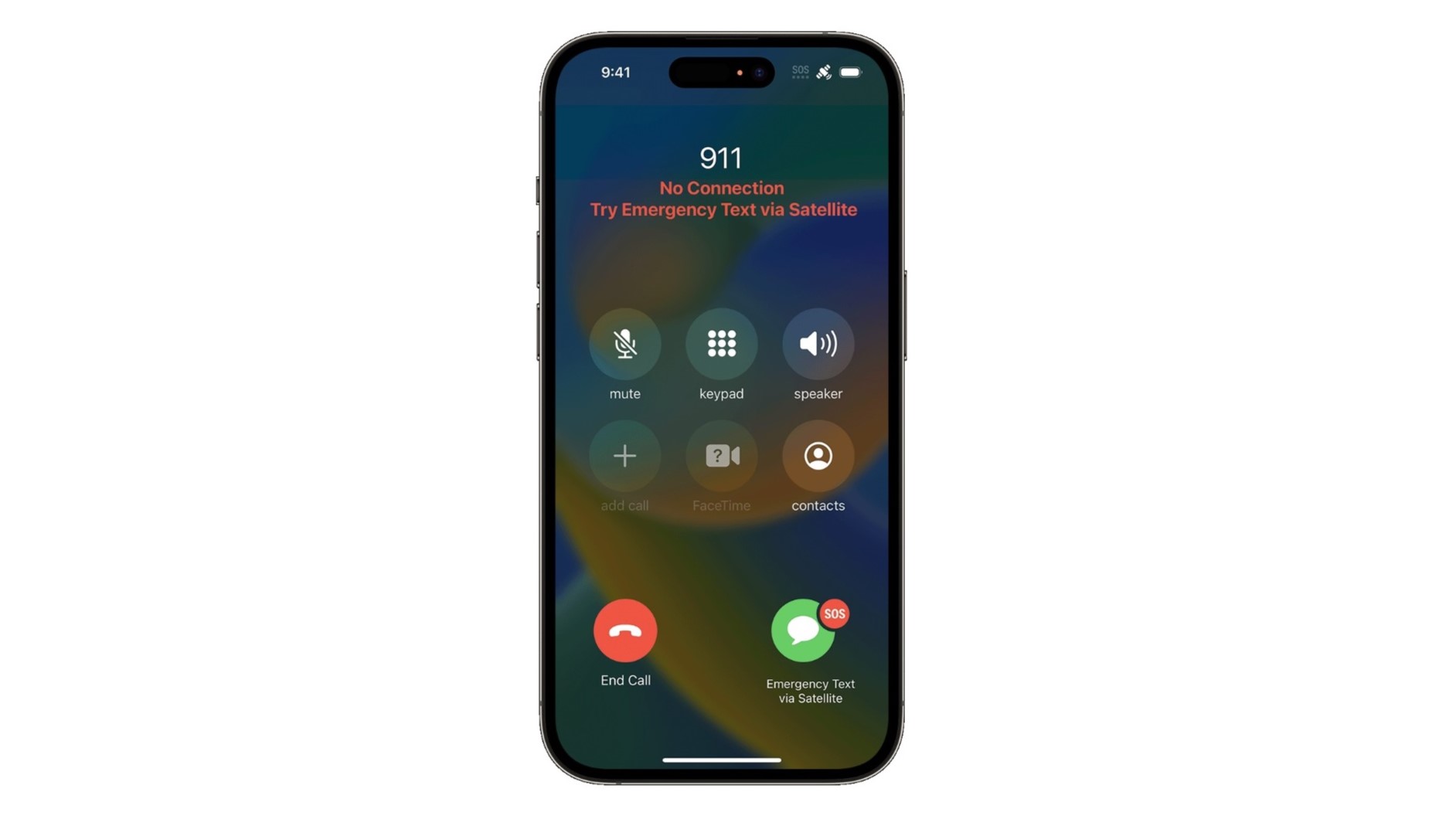 conectividade por satélite apple iphone 911