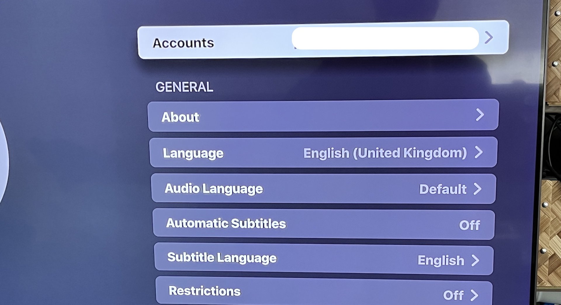 apple tv plus settings