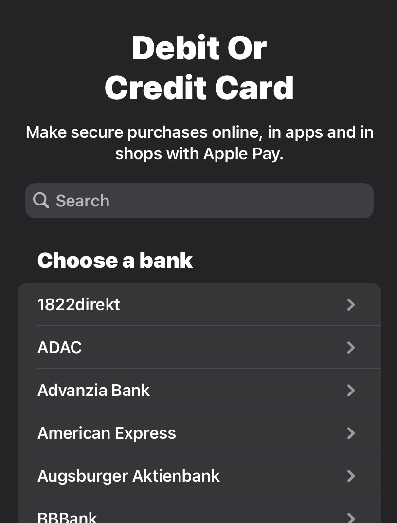 apple wallet choose debit or credit card