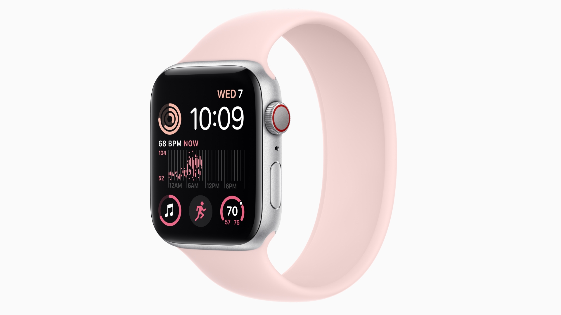 apple watch se silver aluminum pink strap