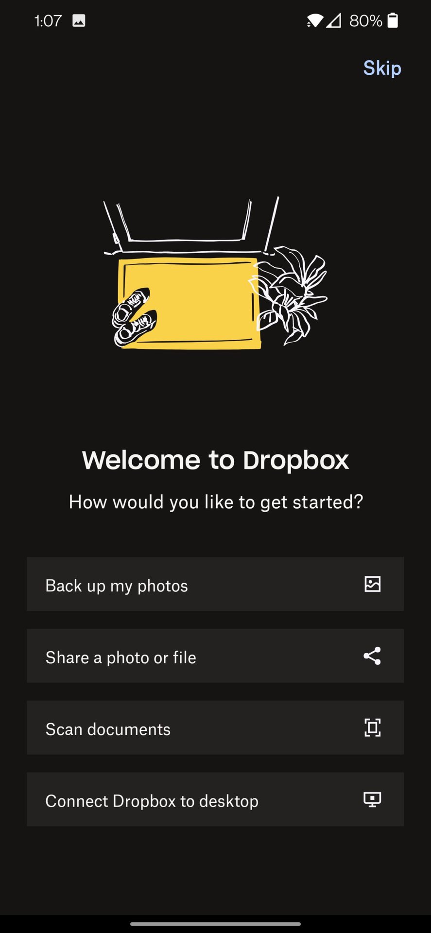 dropbox mobile setup