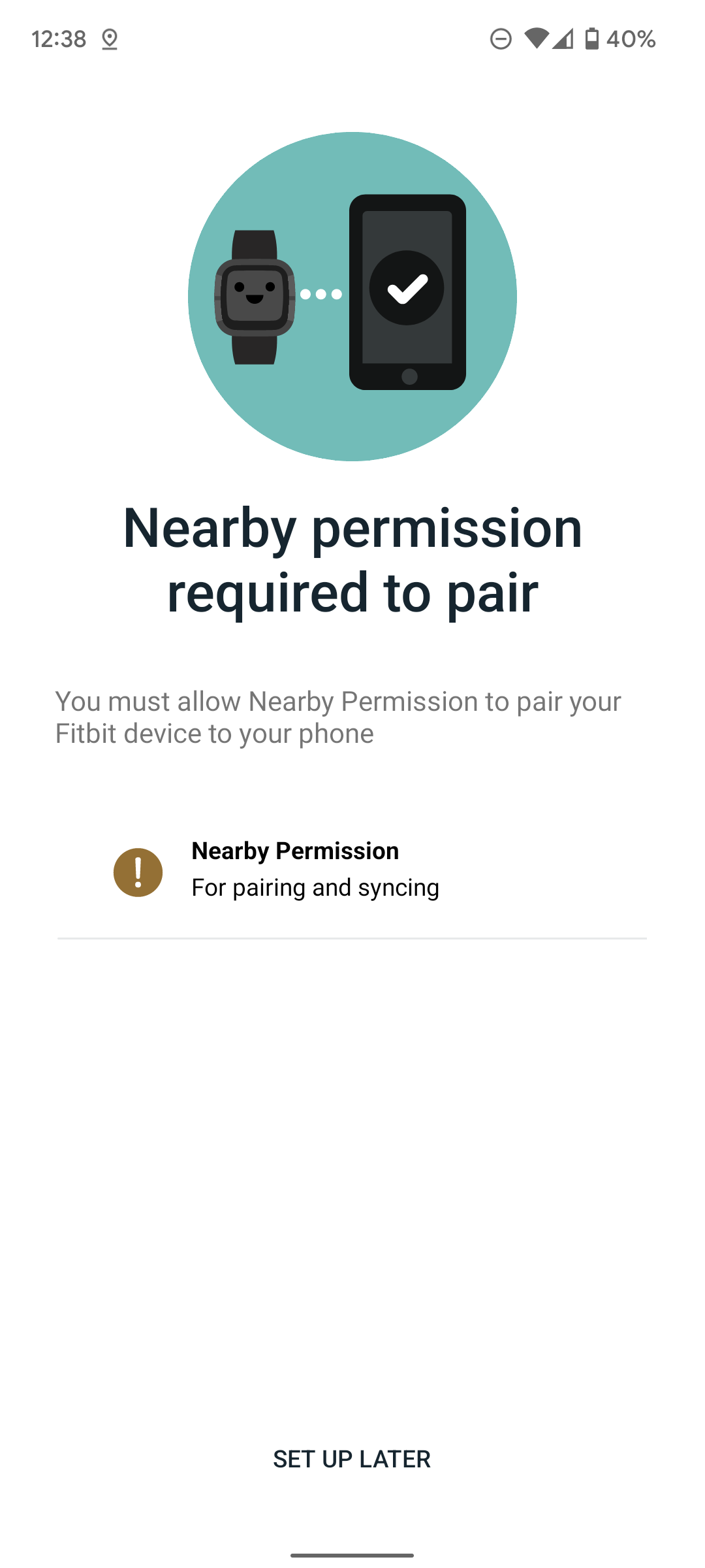 Pairing a Fitbit tracker with a new phone step 1